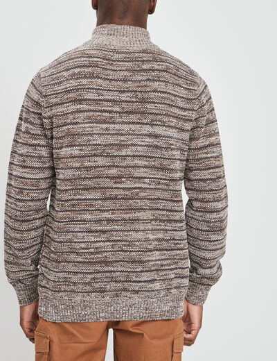 Pull avec col montant camel homme