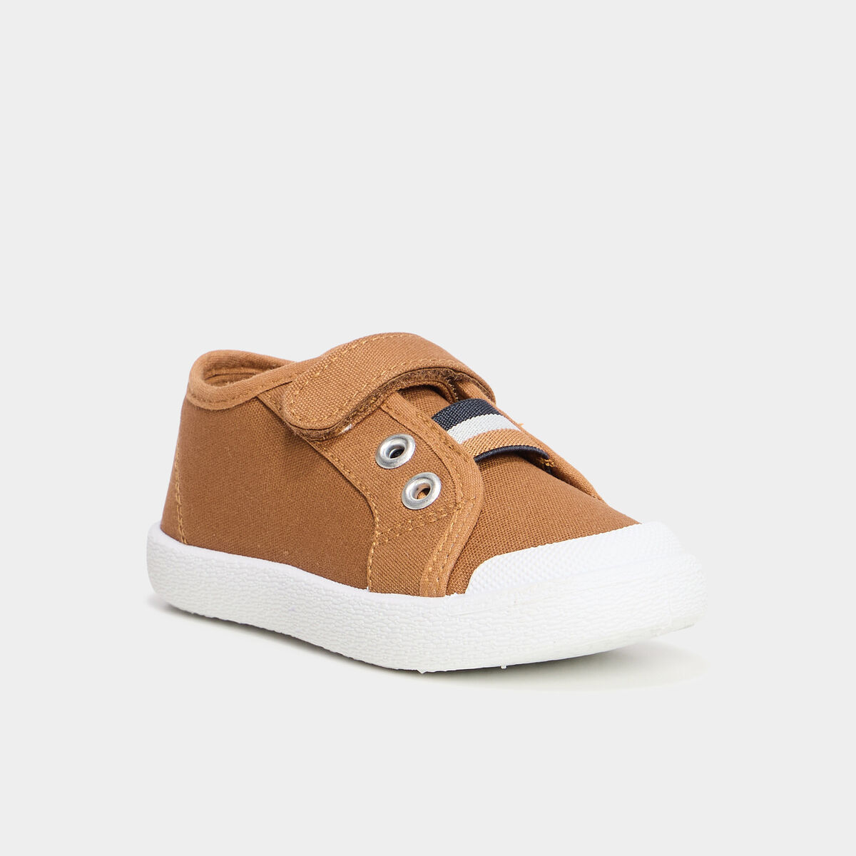 Baskets en toile bout renforc&eacute; camel gar&ccedil;on