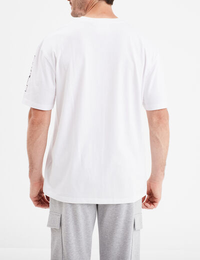 T-shirt manches courtes One Piece Luffy blanc homme