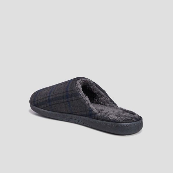 Chaussons mules Isotoner gris homme