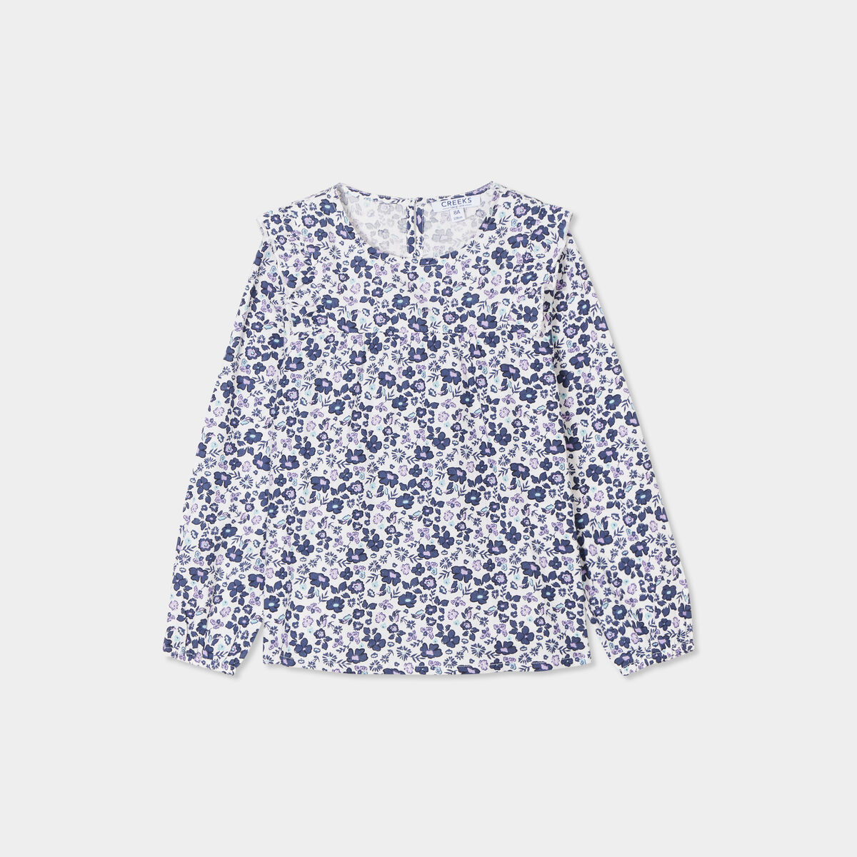 T-shirt volants broderie anglaise Creeks ecru fille