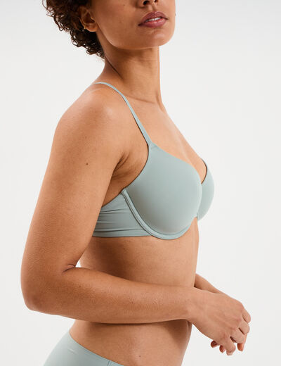 Soutien-gorge corbeille microfibre vert clair femme