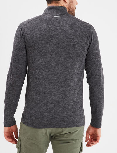 T-shirt col camionneur Trappeur gris foncé homme