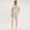 Sweat hoodie 1 poche manches longues beige homme