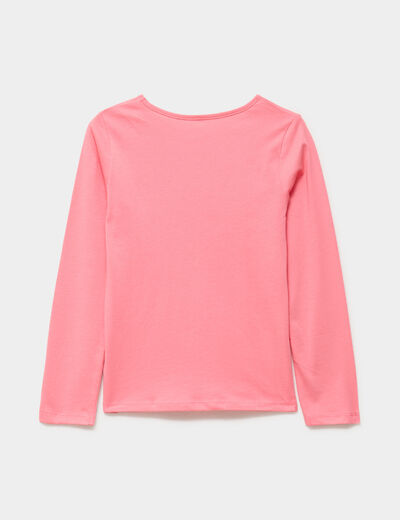 Ensemble pyjama pantalon t-shirt coton rose framboise fille