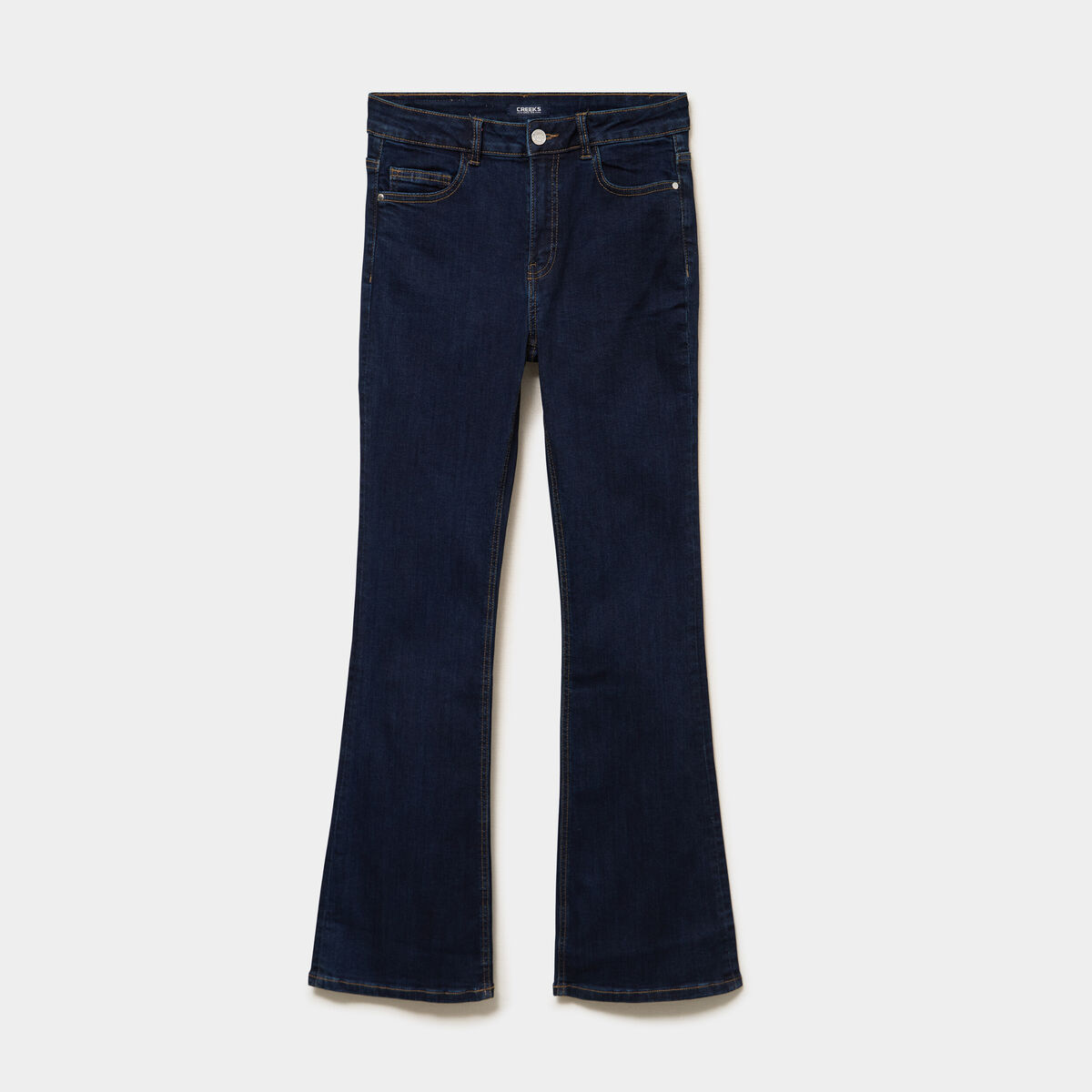 Jeans flare 5 poches denim brut femme