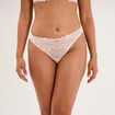 Tanga en dentelle rose clair femme