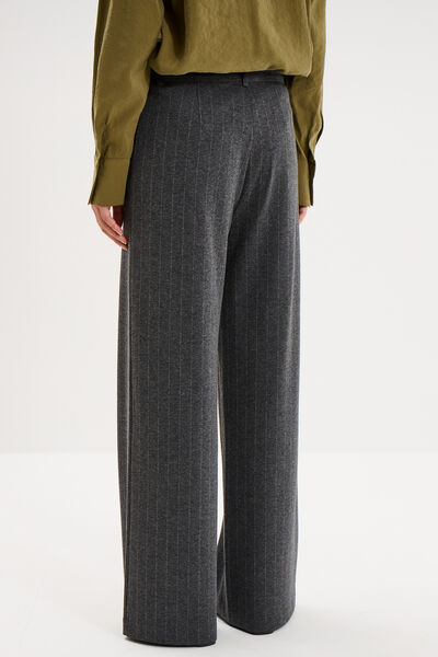 Pantalon large taille haute milano gris femme