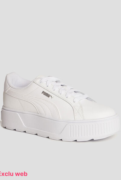 Tennis basses en cuir Puma Karmen blanc fille