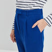 Pantalon jambes larges à pinces bleu foncé femme