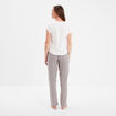 Ensemble pyjama col rond 2 pièces fluide ecru femme