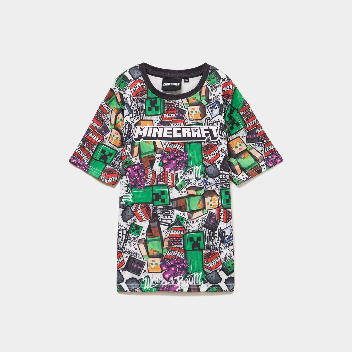 T-shirt droit manches courtes Minecraft multicolore gar&ccedil;on