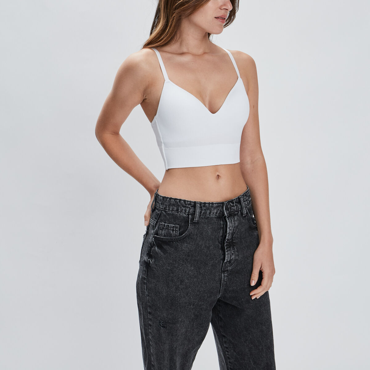 Brassi&egrave;re c&ocirc;tel&eacute;e padd&eacute;e sans armature blanc femme