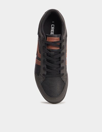 Tennis basses à lacets noir homme