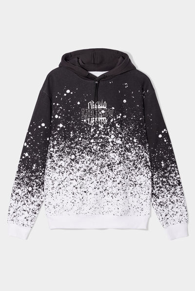 Sweat à capuche hoodie Liberto noir homme