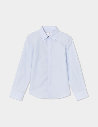 Chemise manches longues bleu ciel garçon