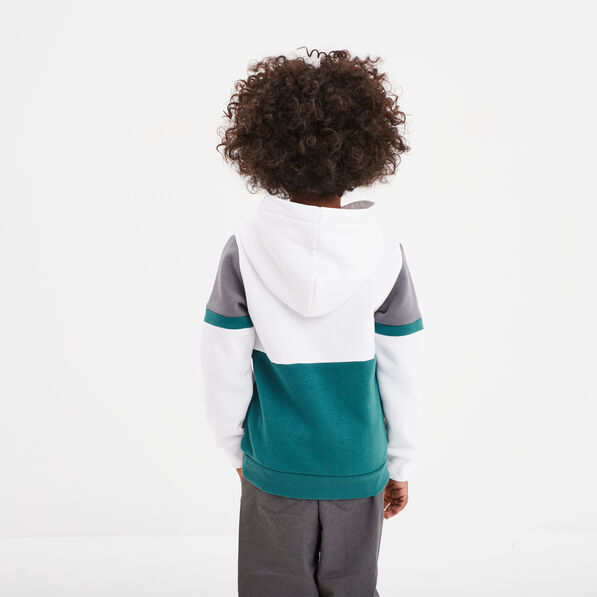 Sweat à capuche hoodie Liberto vert canard garçon