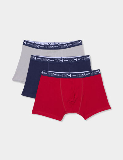Lot 3 boxers coton stretch DIM bleu marine homme