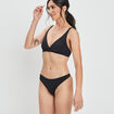 Soutien-gorge triangle microfibre noir femme