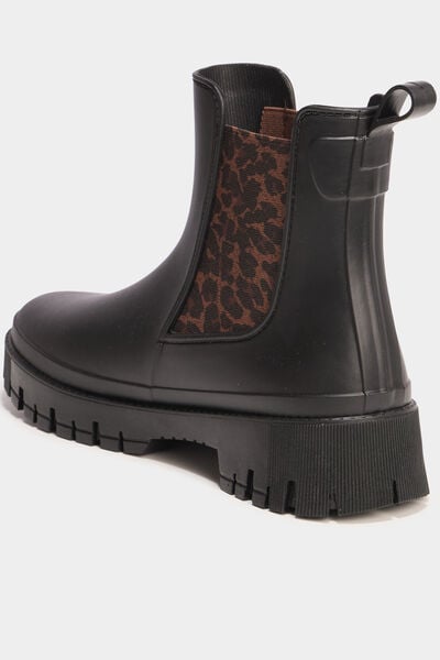 Boots de pluie &eacute;lastiqu&eacute;e noir femme