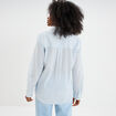 Chemise manches ajustables 1 poche coton bleu femme