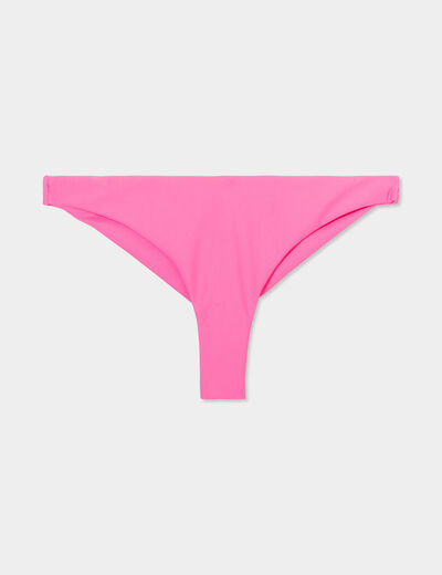 Bas de maillot de bain forme tanga rose fluo femme