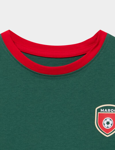 T-shirt maillot de football Maroc coton vert mixte