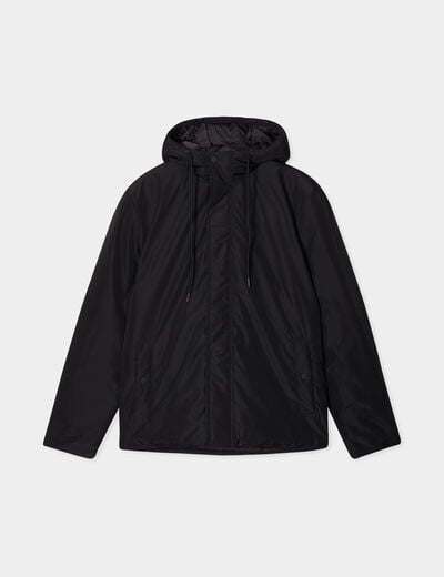 Blouson à capuche déperlant noir homme