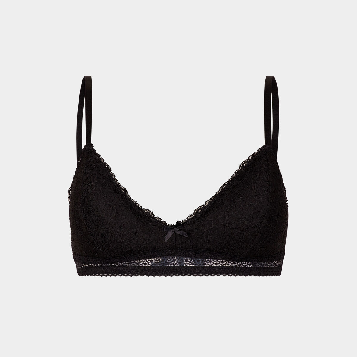 Soutien-gorge dentelle sans armatures noir femme