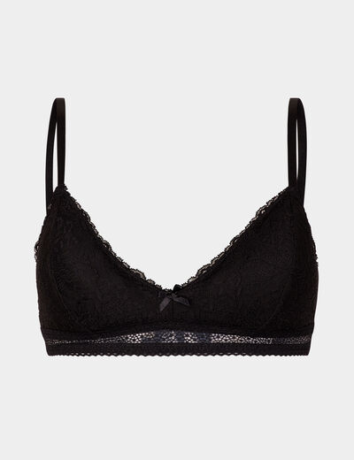 Soutien-gorge dentelle sans armatures noir femme