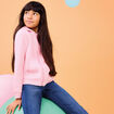 Sweat à capuche zippé rose clair fille