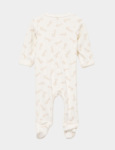 Ensemble body et dors-bien effet velours blanc b&eacute;b&eacute;