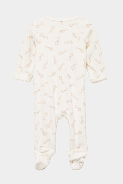 Ensemble body et dors-bien effet velours blanc b&eacute;b&eacute;