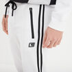 Pantalon de jogging stretch bandes côtés blanc homme