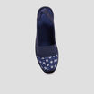 Chaussons sling back compensés bleu femme