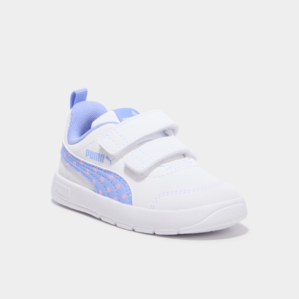 Tennis basses scratchs Puma Courtflex V3 bleu ciel b&eacute;b&eacute; fille