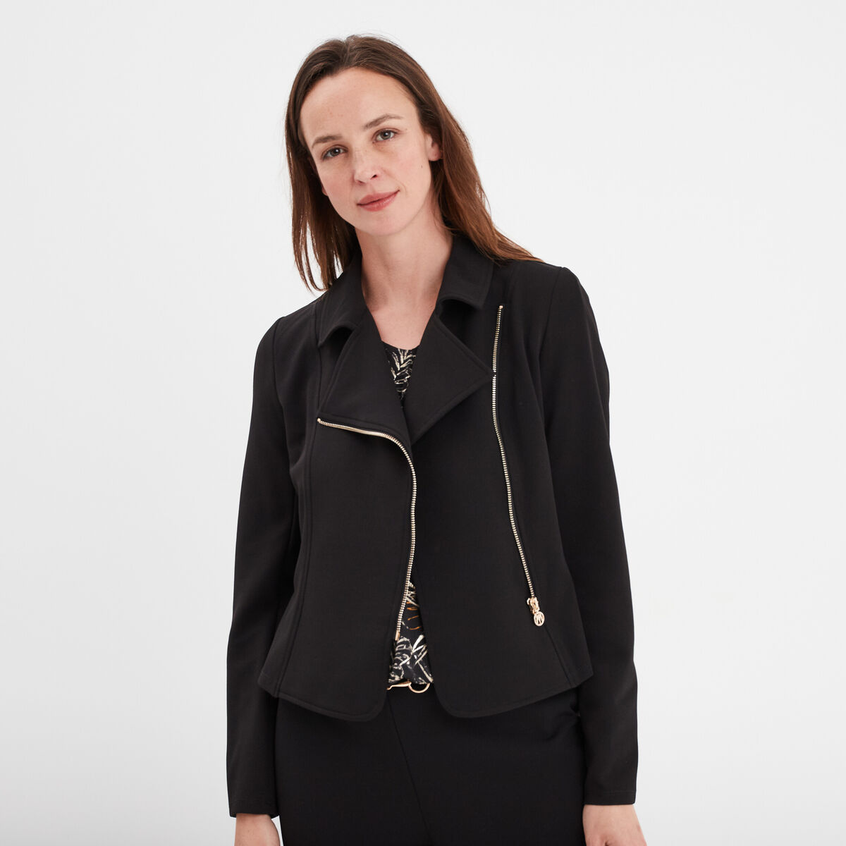 Veste biker zippée Mosquitos noir femme