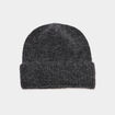 Bonnet maille c&ocirc;tel&eacute;e gris fonc&eacute; femme