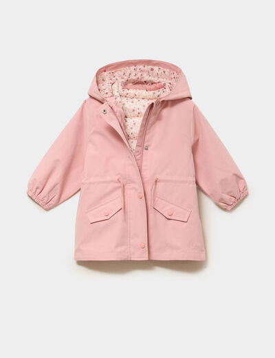 Parka 3 en 1 avec doudoune rose clair b&eacute;b&eacute; fille