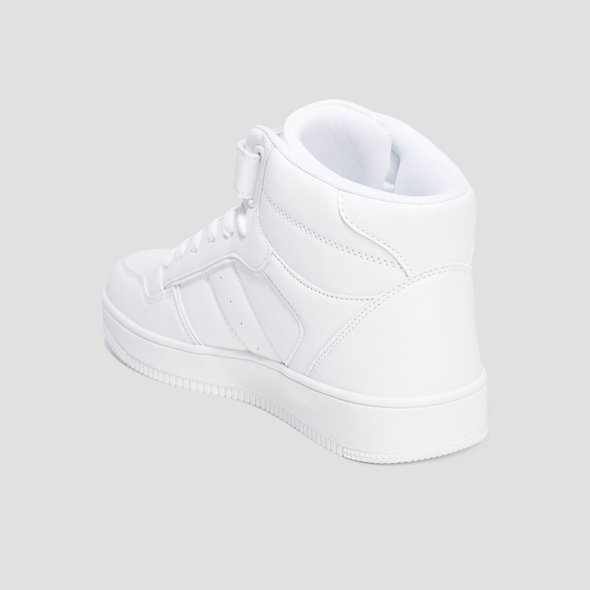 Baskets montantes &agrave; scratchs blanc homme