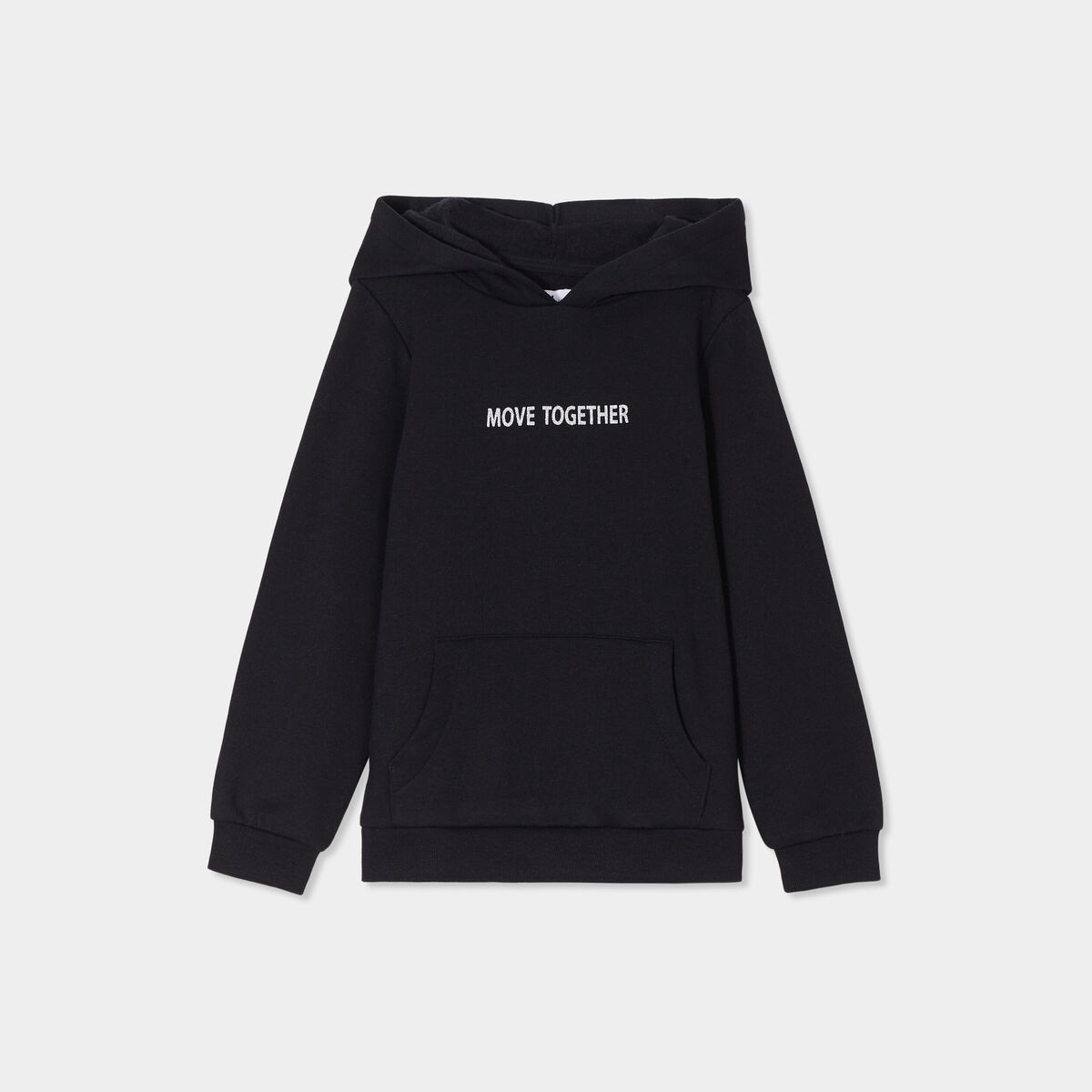Sweat à capuche hoodie droit noir fille