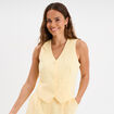 Veston sans manches jaune clair femme