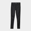 Pantalon enduit skinny push-up noir femme