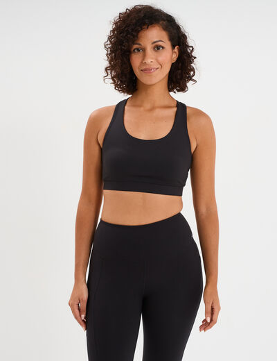 Brassi&egrave;re de sport dos nageur noir femme