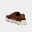 Baskets &agrave; lacets bi-mati&egrave;res marron homme