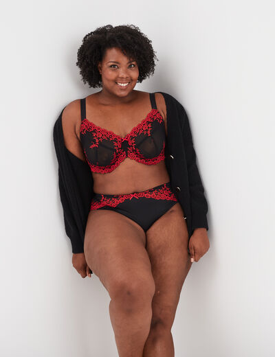 Culotte en dentelle rouge femme grande taille