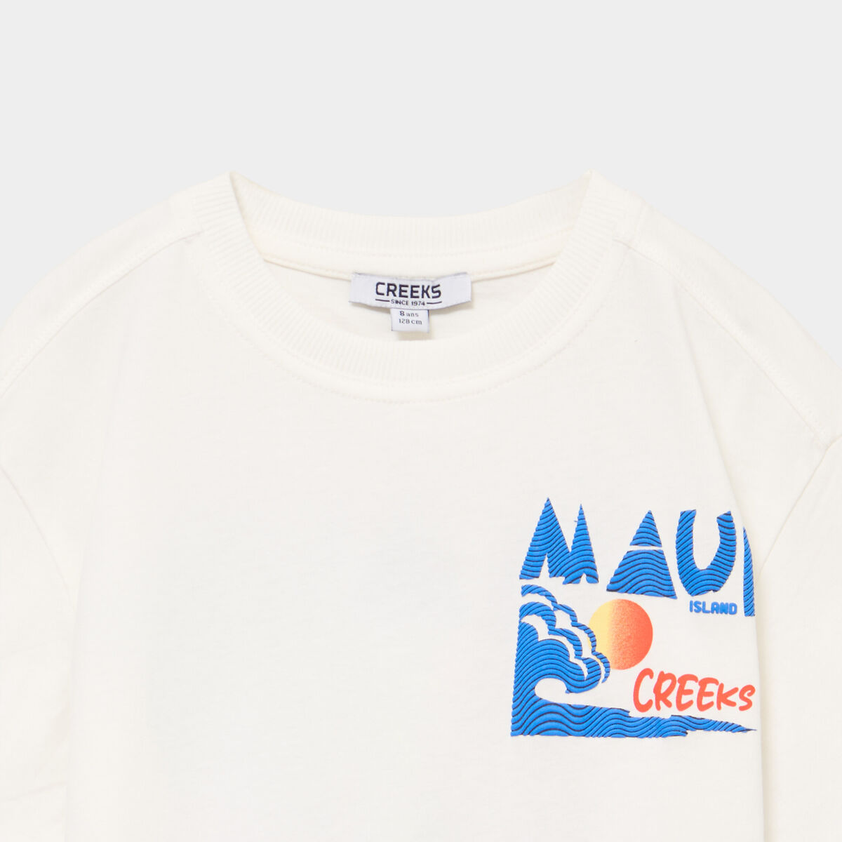 T-shirt manches courtes coton blanc gar&ccedil;on
