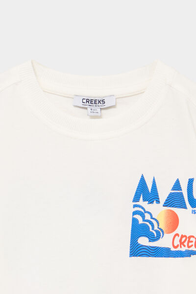 T-shirt manches courtes coton blanc gar&ccedil;on