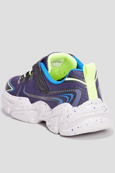 Baskets running Skechers Wavertronic bleu garçon