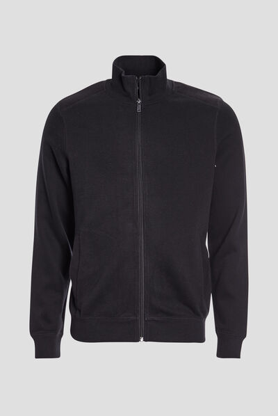 Gilet zippé avec col montant noir homme